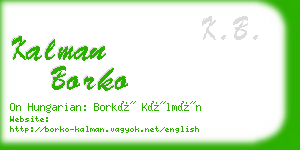 kalman borko business card